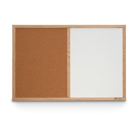 Wood Combo Board,36x24,Light Oak/Grey & Rubber